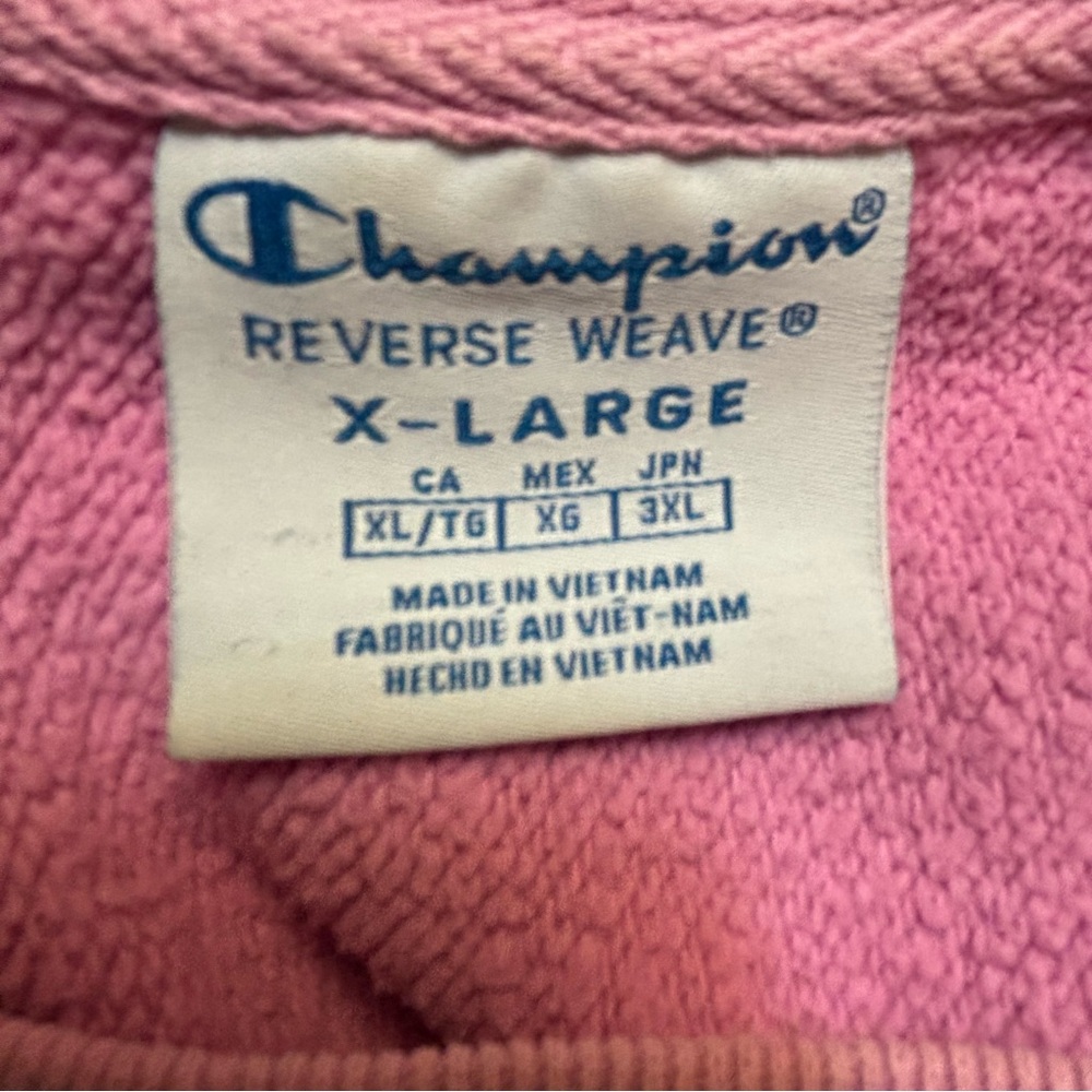 Vintage Champion Reverse Weave Pink Spellout Sweatshirt Size XLarge - Picture 8 of 10